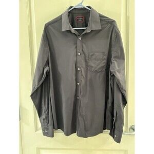 UNTUCKit Men's Button-Up Long Sleeve Dress Shirt Gray 100% Cotton Size L